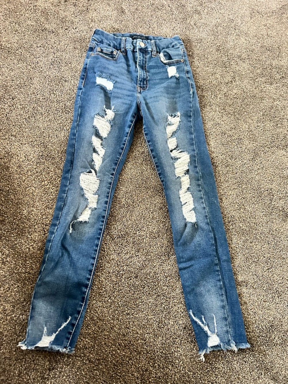 Aeropostale Ripped Light Blue Skinny Jeans women’s 6 super high rise curvy